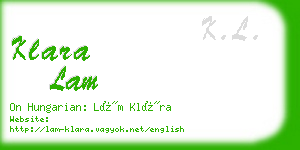 klara lam business card